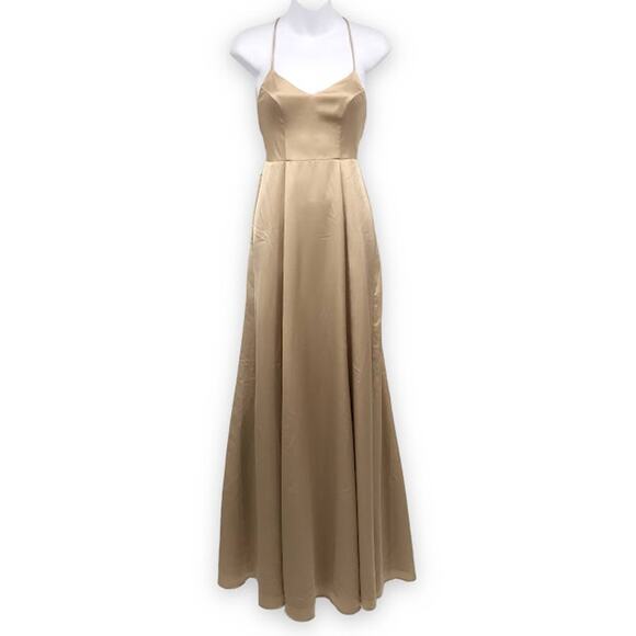 Show Me Your Mumu Godshaw Goddess Gown XXS Crisscross Lace Up Tie Back Maxi - Picture 1 of 5